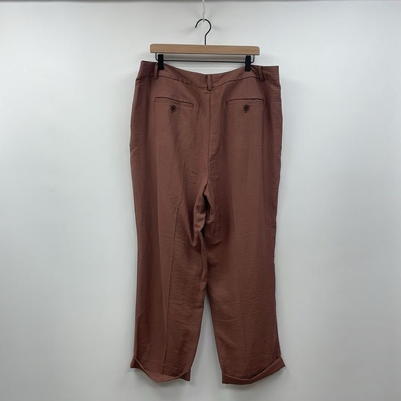 Ann Taylor LOFT High Rise Pleated Tapered Trouser Pant Minimalist Brown 16 - Picture 4 of 7